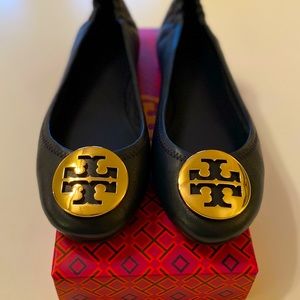 Tory Burch Minnie Travel Ballet with Metal size 7 NWT